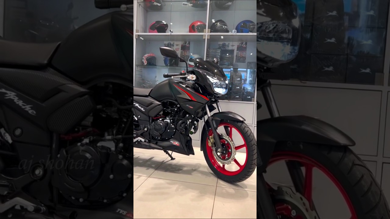 New Matte Black Colour TVS Apache RTR 160 2V #shorts #rtr1602v #rtr160 #rtr1604v #newtoyou #ajshohan