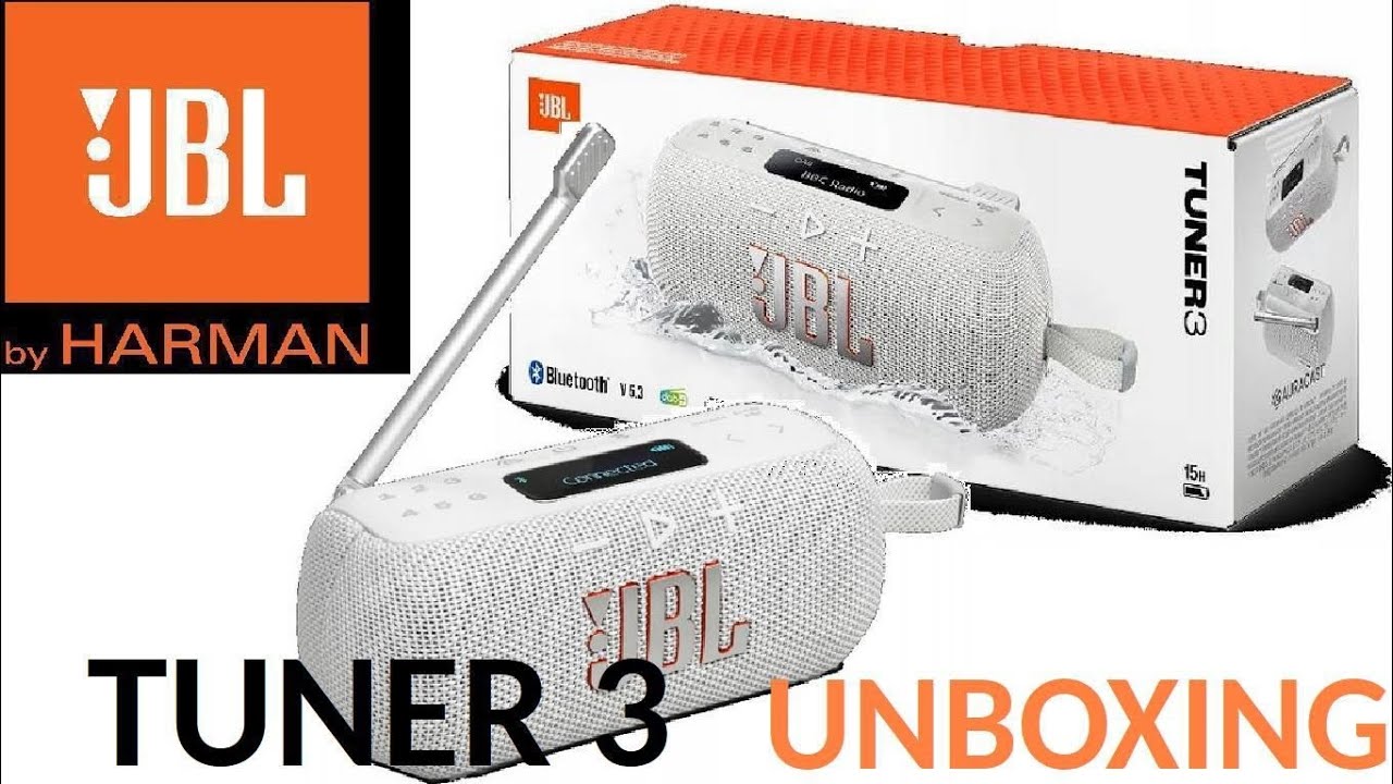 JBL TUNER 3 WHITE - PORTABLE SPEAKER,  BLUETOOTH- UNBOXING
