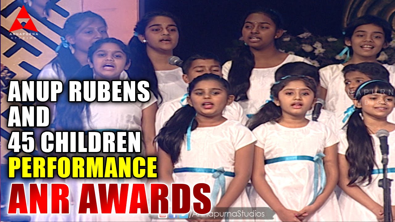 Anup Rubens and 45 Children Live  Perform Manam Movie Song at ANR Awards