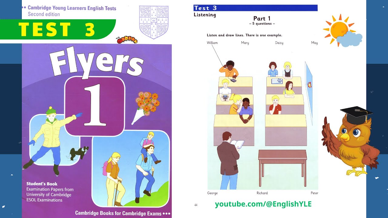[ Flyers 1 Test 3 ] Authentic Examination Papers | Listening Test 3 (Answer Key in description)