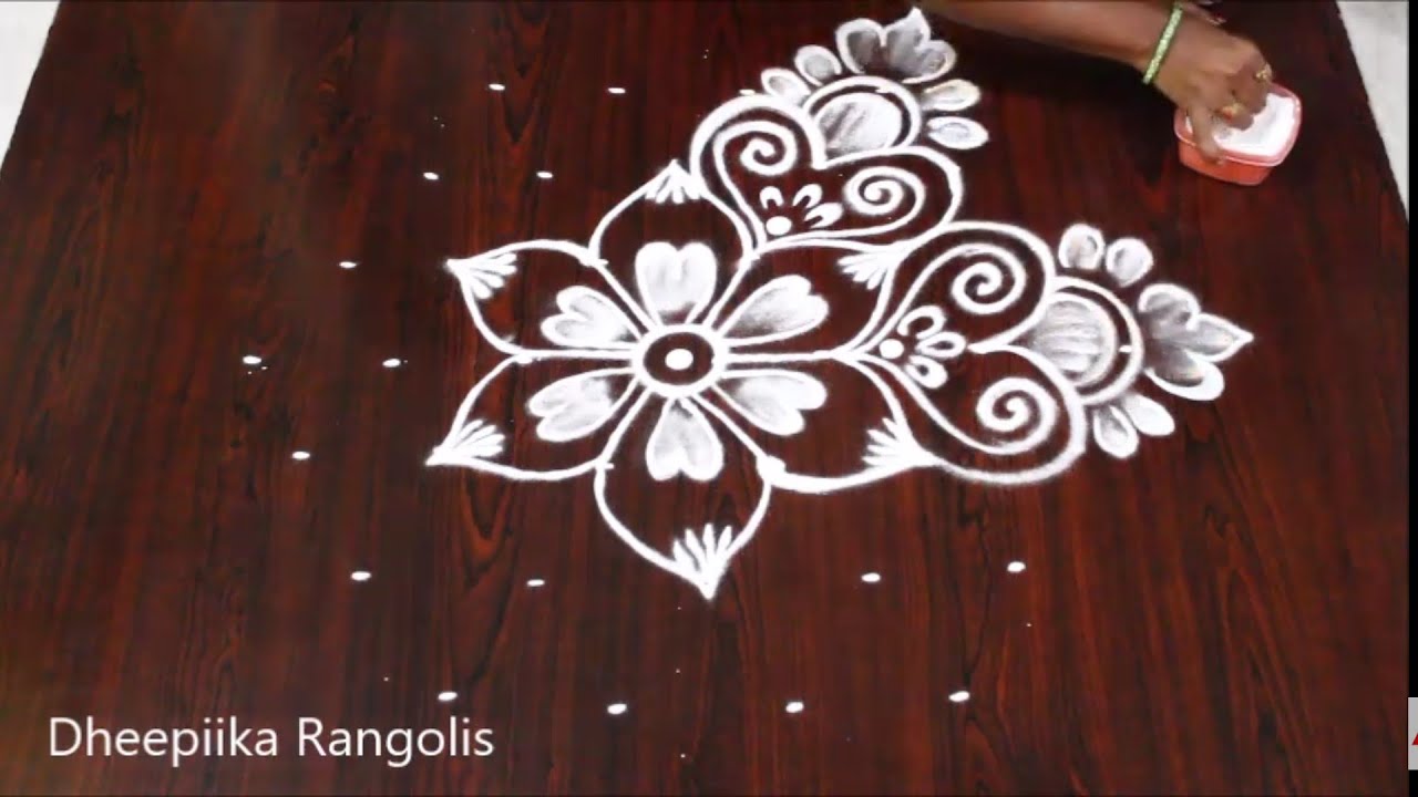 Beautifull flower Rangoli Design with 7x4 Dots| saravana masam muggulu| New kolams | Friday kolams