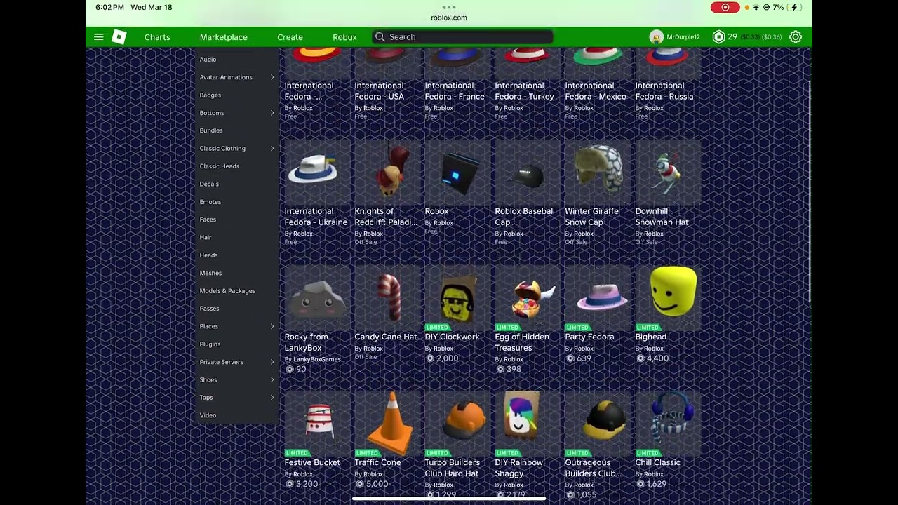 Spending 35k Robux on limiteds!
