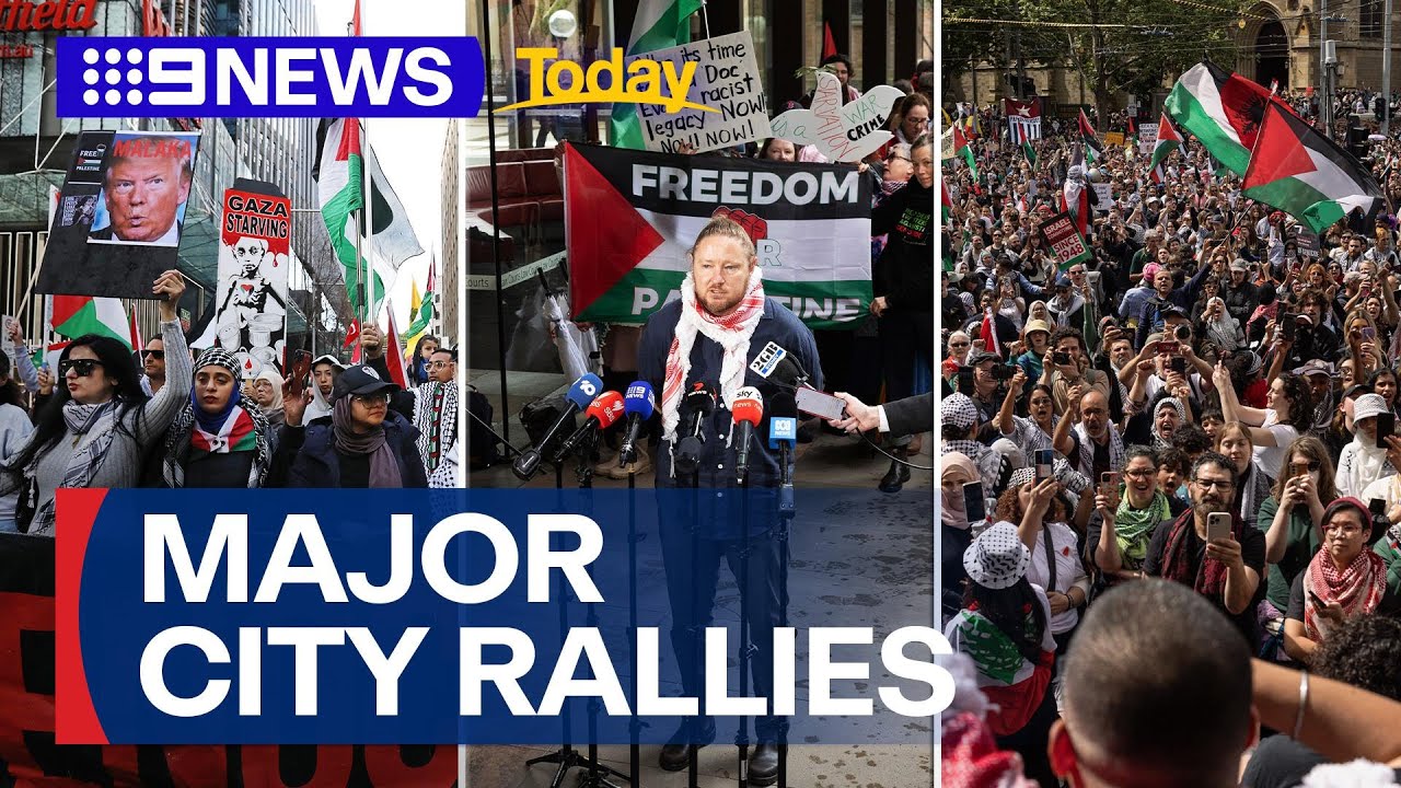 Pro-Palestinian marches taking place in Sydney and Melbourne | 9 News Australia