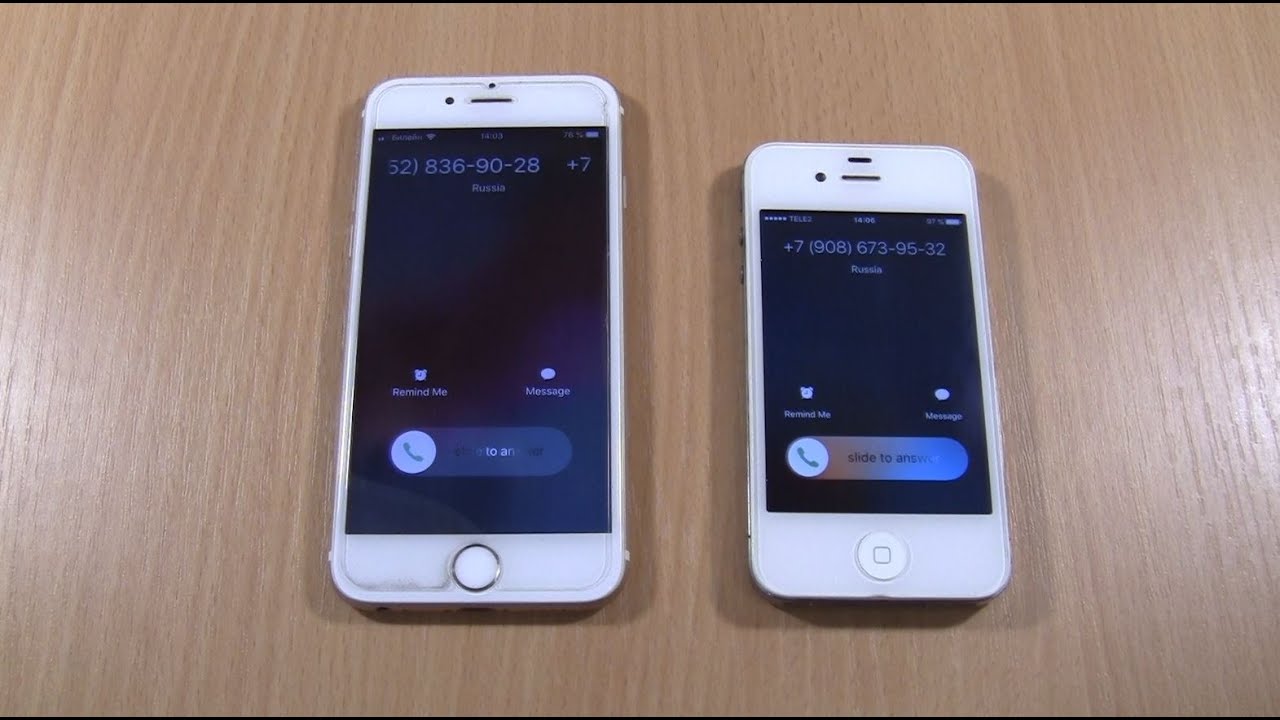 iPhone 4S (iOS 9.3) vs iPhone 6 Incoming Call