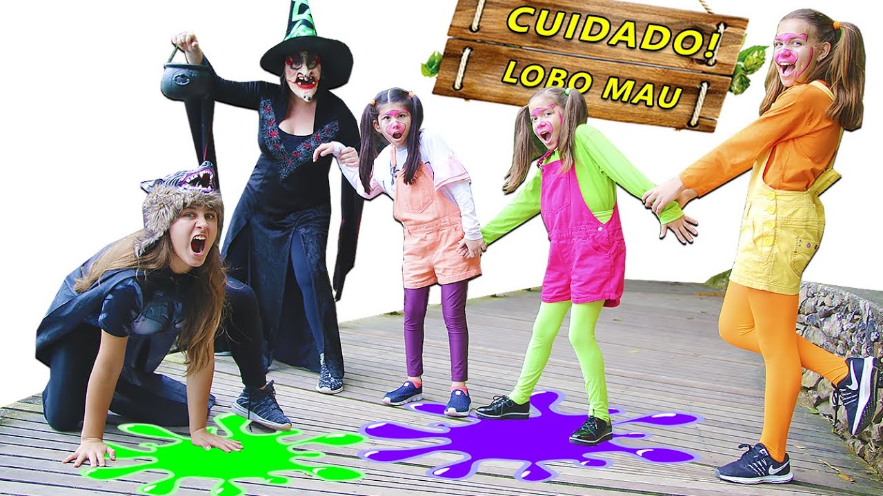 O LOBO MAU E AS TRÊS PORQUINHAS EM ARMADILHA DE HALLOWEEN NO MUNDO ENCANTADO DA MILENINHA