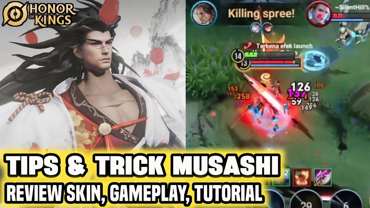REVIEW SKIN TINTA MUSASHI, Beserta Tips & Trick Main Musashi - Honor of Kings Indonesia