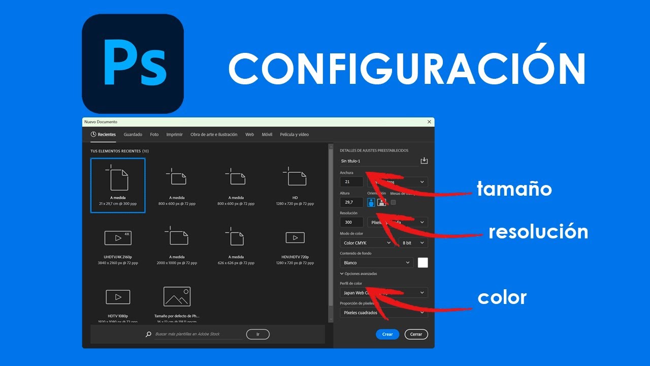 Cómo configurar un Nuevo Documento en Photoshop