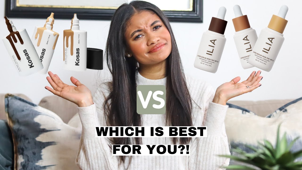 ILIA SKIN TINT VS. KOSAS TINTED FACE OIL // which skin tint would be best for you?!