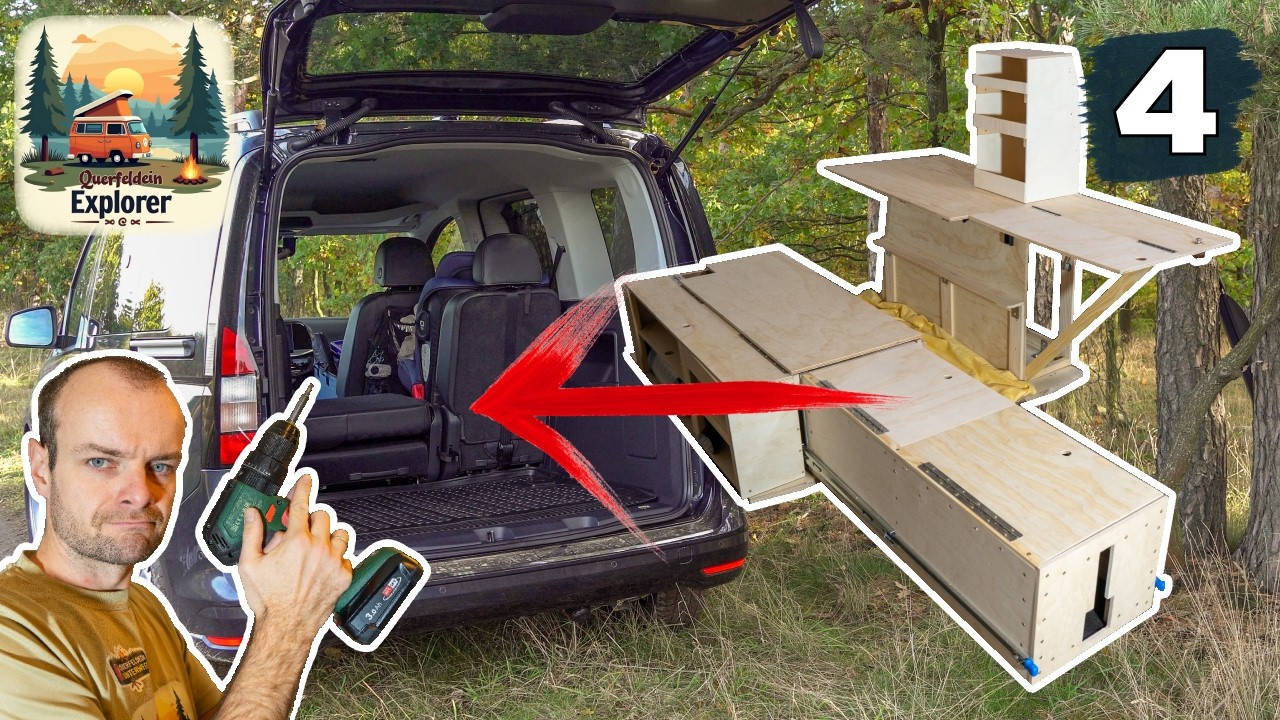 VW Caddy Minicamper Ausbau Finale – Schwerlastauszug, Elektrik & PVC | Folge 4