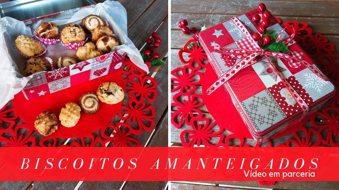 BISCOITOS AMANTEIGADOS COM APENAS 3 INGREDIENTES E SUGESTÃO DE PRENDA DE NATAL | Vídeo em Parceria