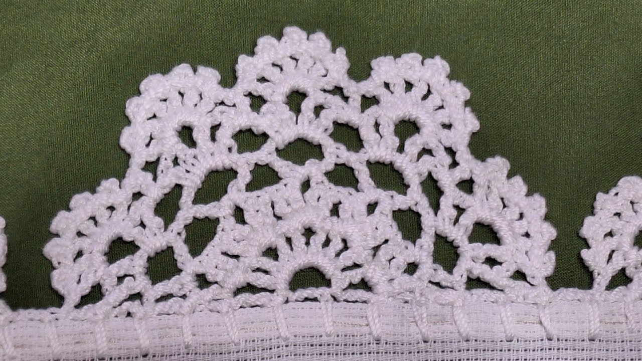 Puntilla#139 🌼🌼 Orilla tejida a gancho de una sola vuelta con instrucciones de principio a fin.
