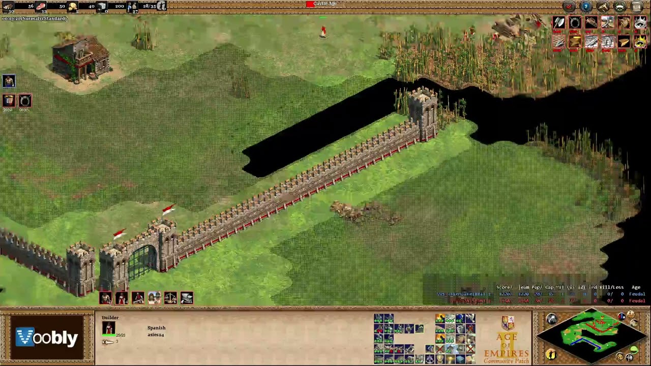 Voobly AOE2 1.6: Arena, Spanish vs Britons