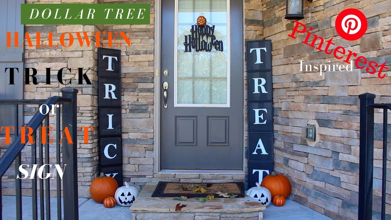 Dollar Tree DIY Halloween Decor | DIY Trick or Treat Sign | Pinterest Inspired Halloween Decor