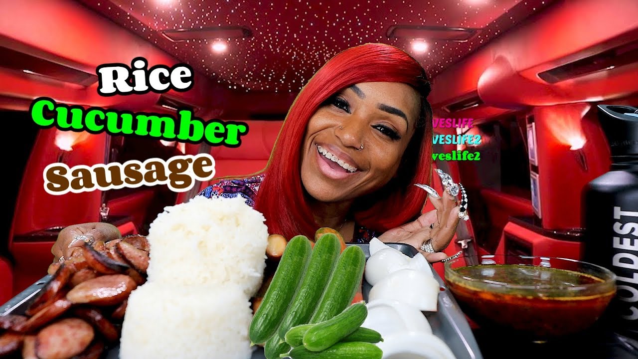 Cucumber, Rice and Sausage Mukbang & No Utensil Shoutouts