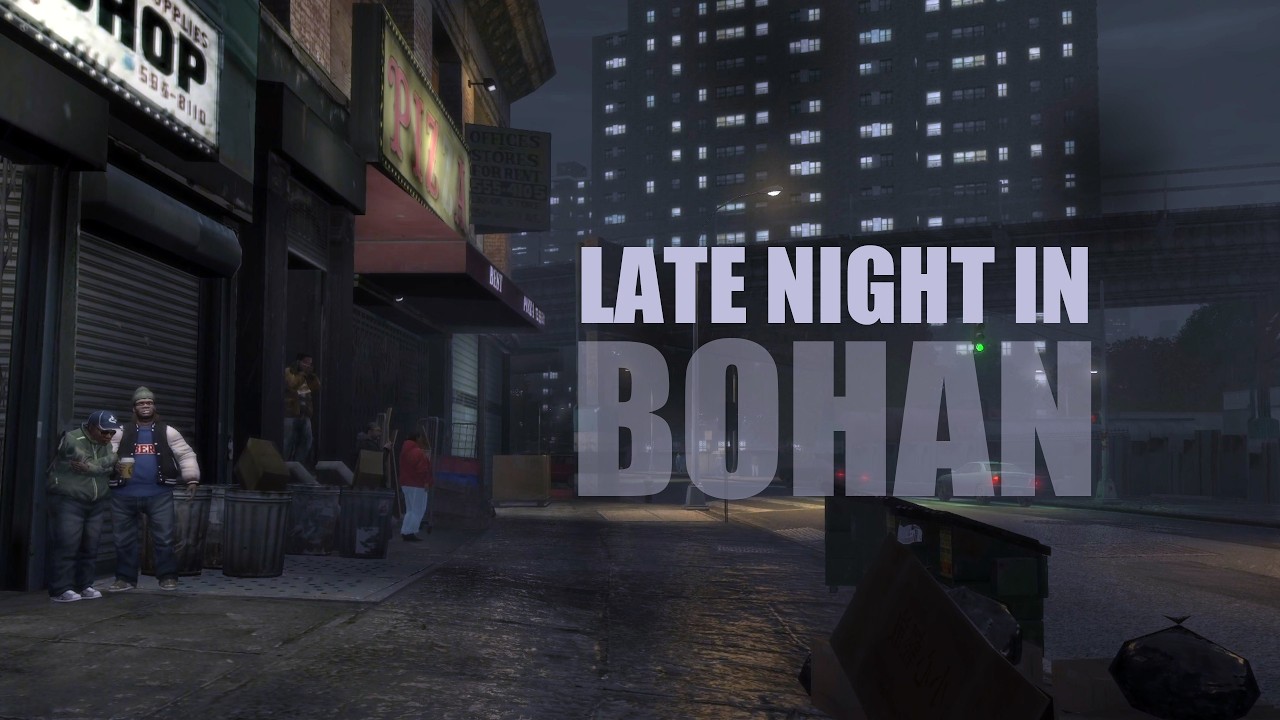 A Short Walk in The Rain Late Night in Bohan With Relaxing Jazz