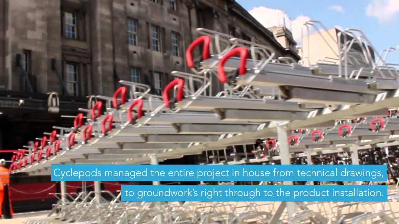 Cyclepods - Two tier bike racks at London Waterloo station