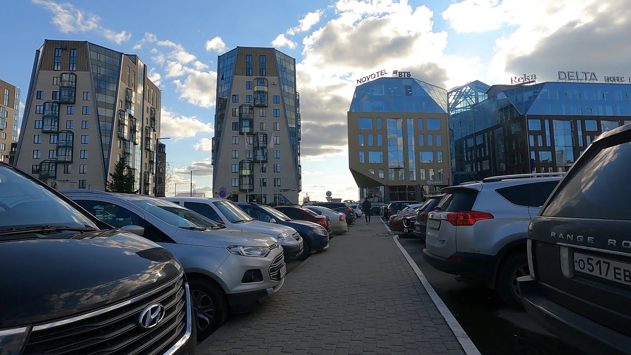 4k Архангельск. Прогулка по ул. Набережной северной Двины.