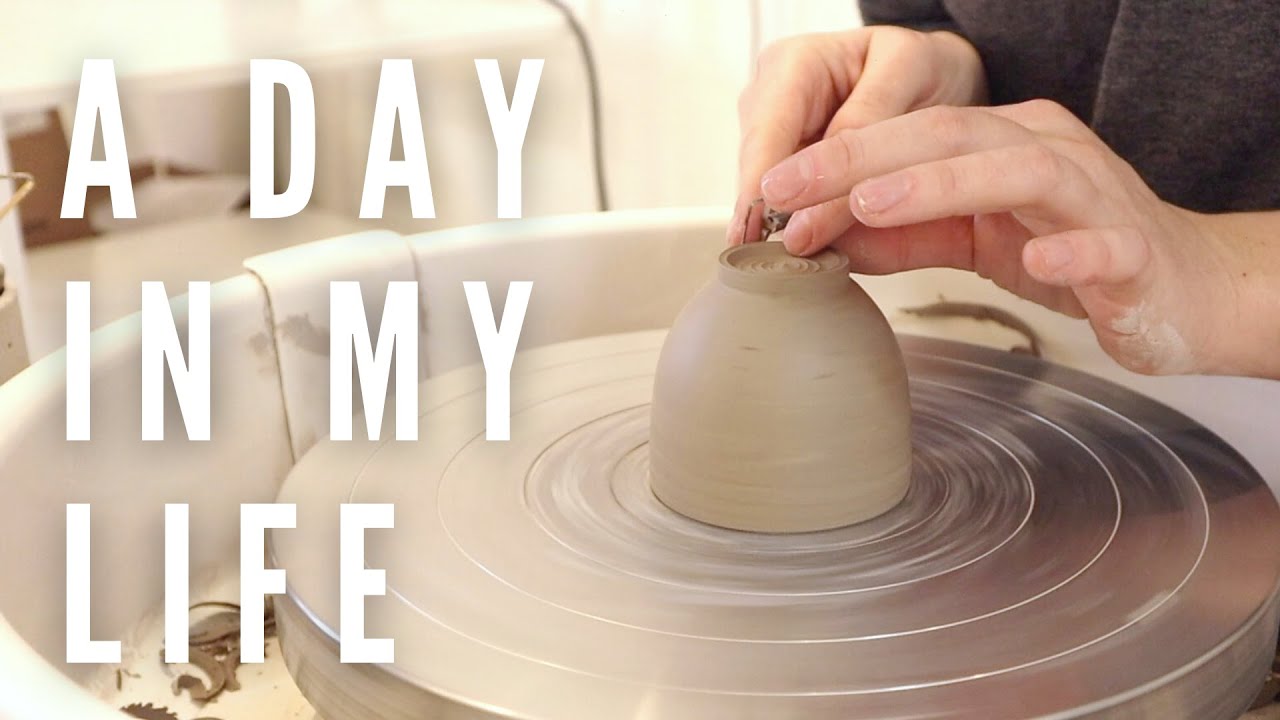 A day in my life // As a full time ceramic artist // Packing orders, trimming pots and more