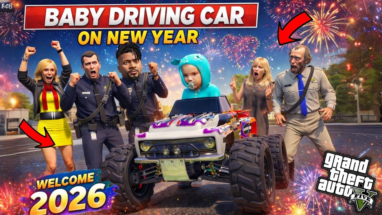 GTA 5: Franklin's New Born Baby Driving car For 1st time 🍼 Shinchan & Family shocked😰💀  Ps Gamester
