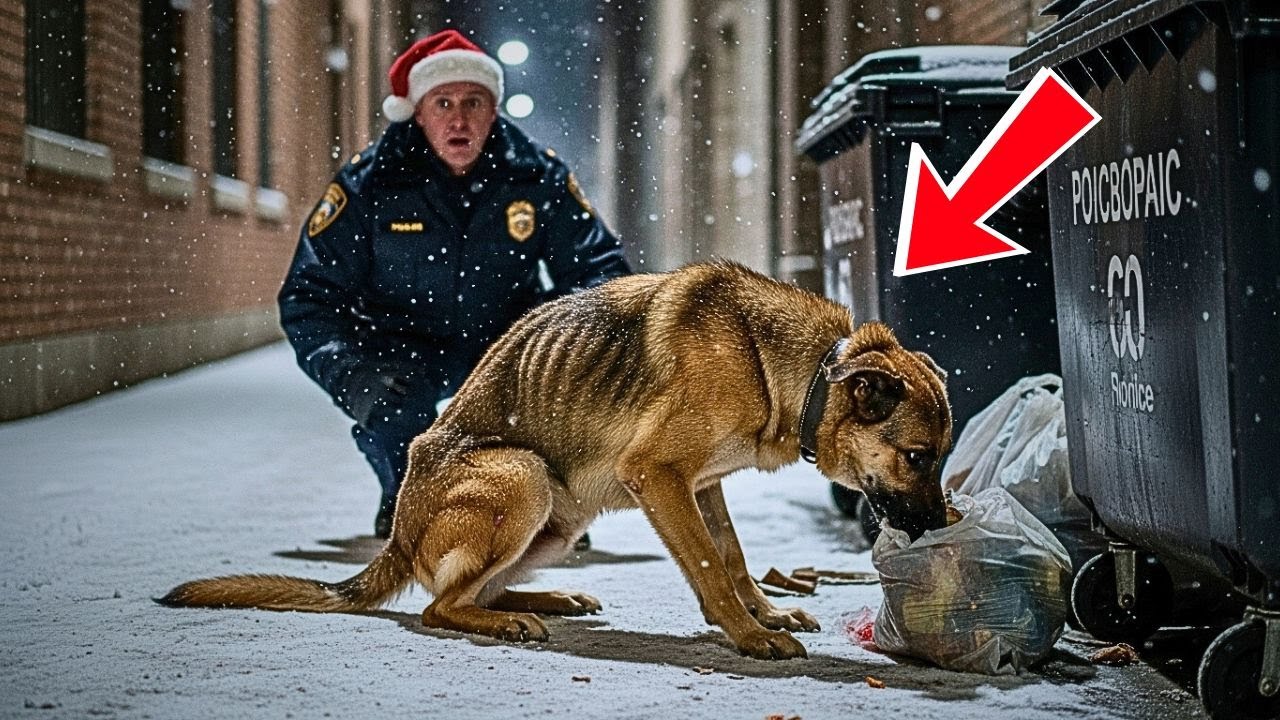 Officer Found a Scarred K9 Digging Through Trash on Christmas Eve — What Followed Left Him in Shock
