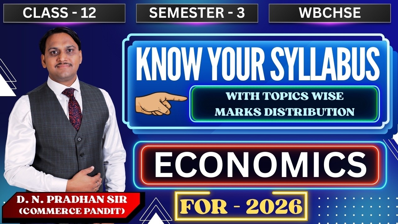 Economics Syllabus with Topic Wise Marks Distribution | Class - 12 | Semester - 3 | WBCHSE | 2026 |