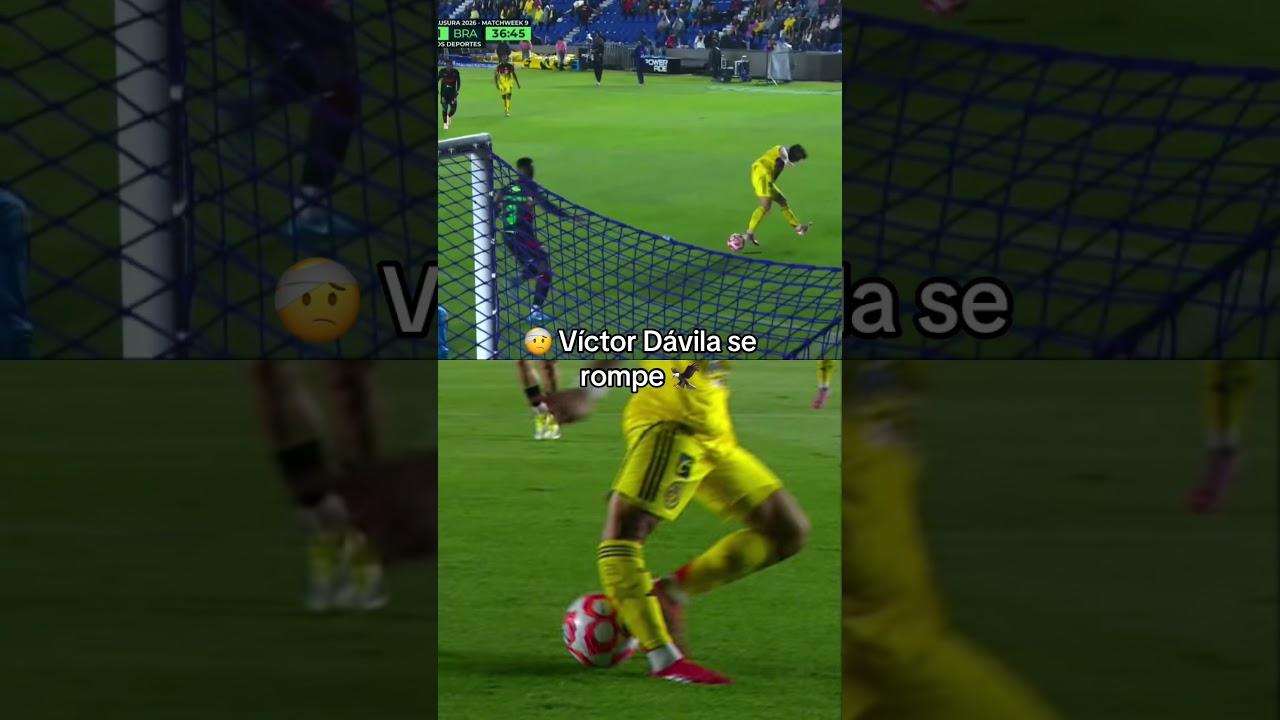 V&iacute;ctor D&aacute;vila sale de cambio luego de una dur&iacute;sima lesi&oacute;n 🦅🤕 #futbol #america #ligamx