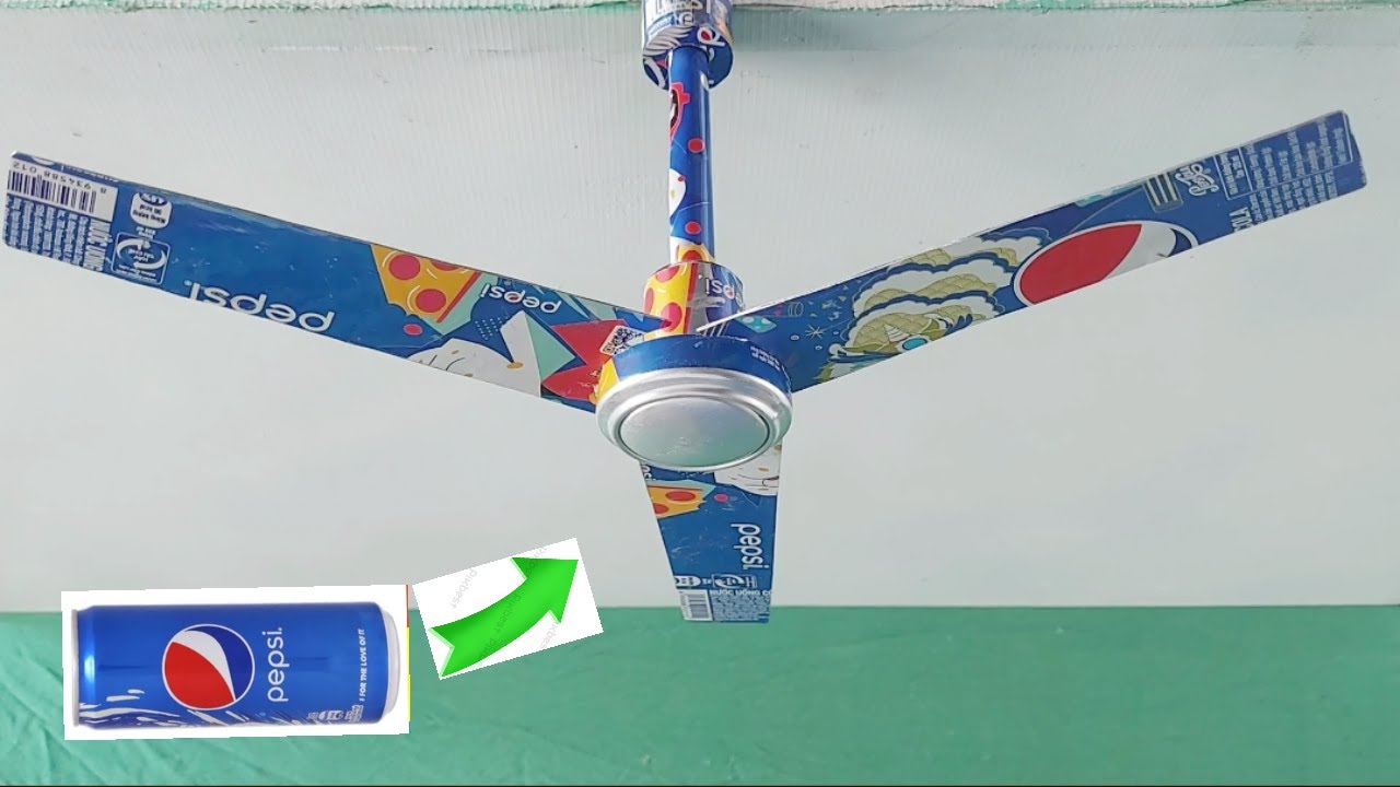 Make a mini ceiling fan from a Pepsi can