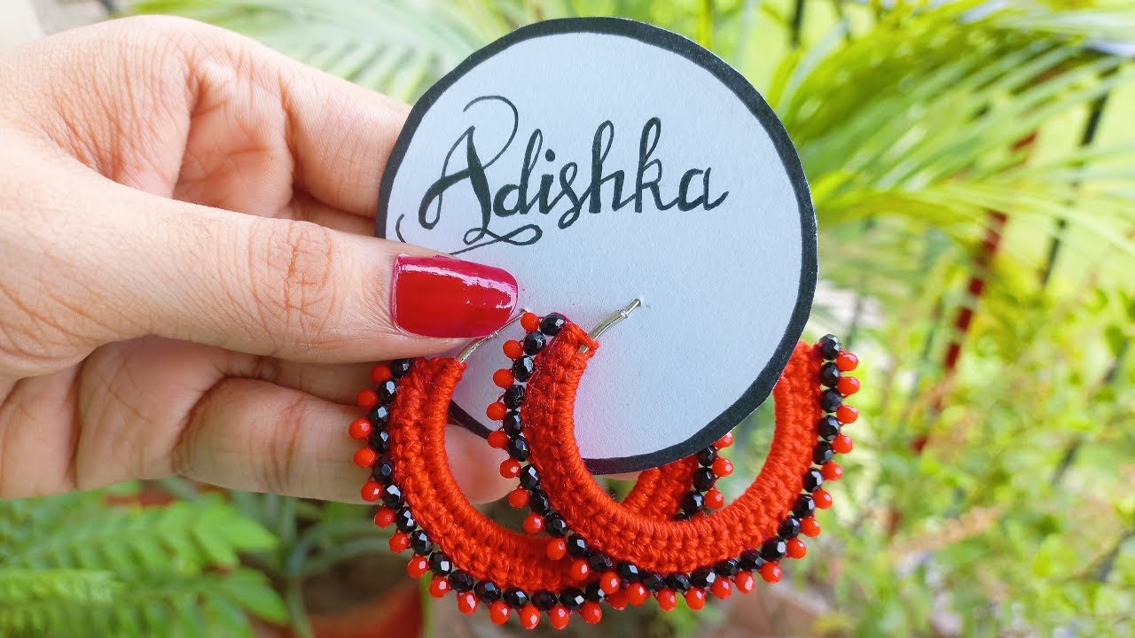 How to make Simple Crochet Hoop Earrings in Just 10 MINS | Easy Step by Step tutorial for Beginners