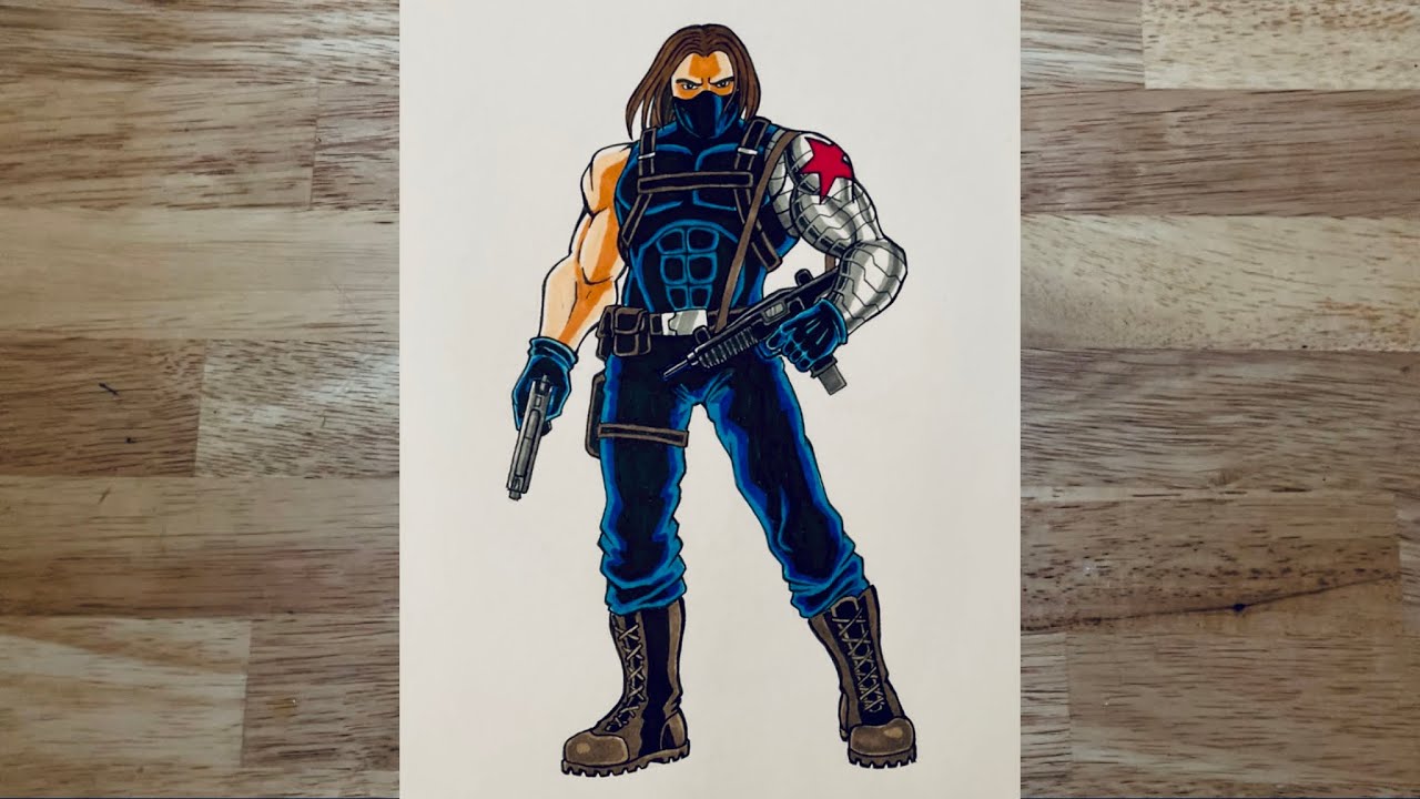 How to draw Winter Soldier ( Bucky Barnes)