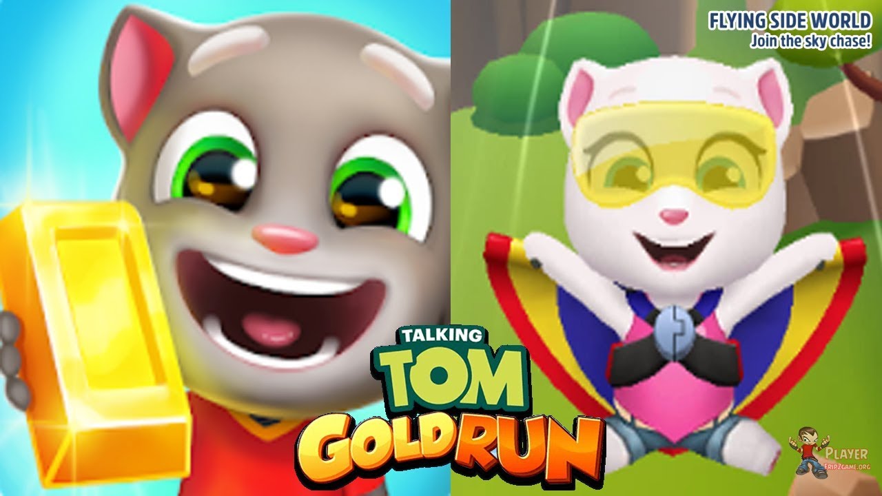 Talking Tom Gold Run NEW Flying Side World Update - Talking Angela Android Gameplay