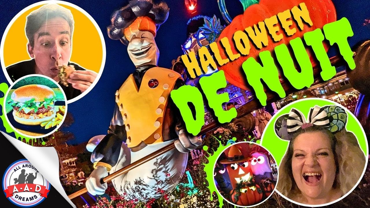 HALLOWEEN DE NUIT DISNEYLAND PARIS ! BURGER HYPÉRION, BISCUIT VOLANT, DISNEY VILLAGE