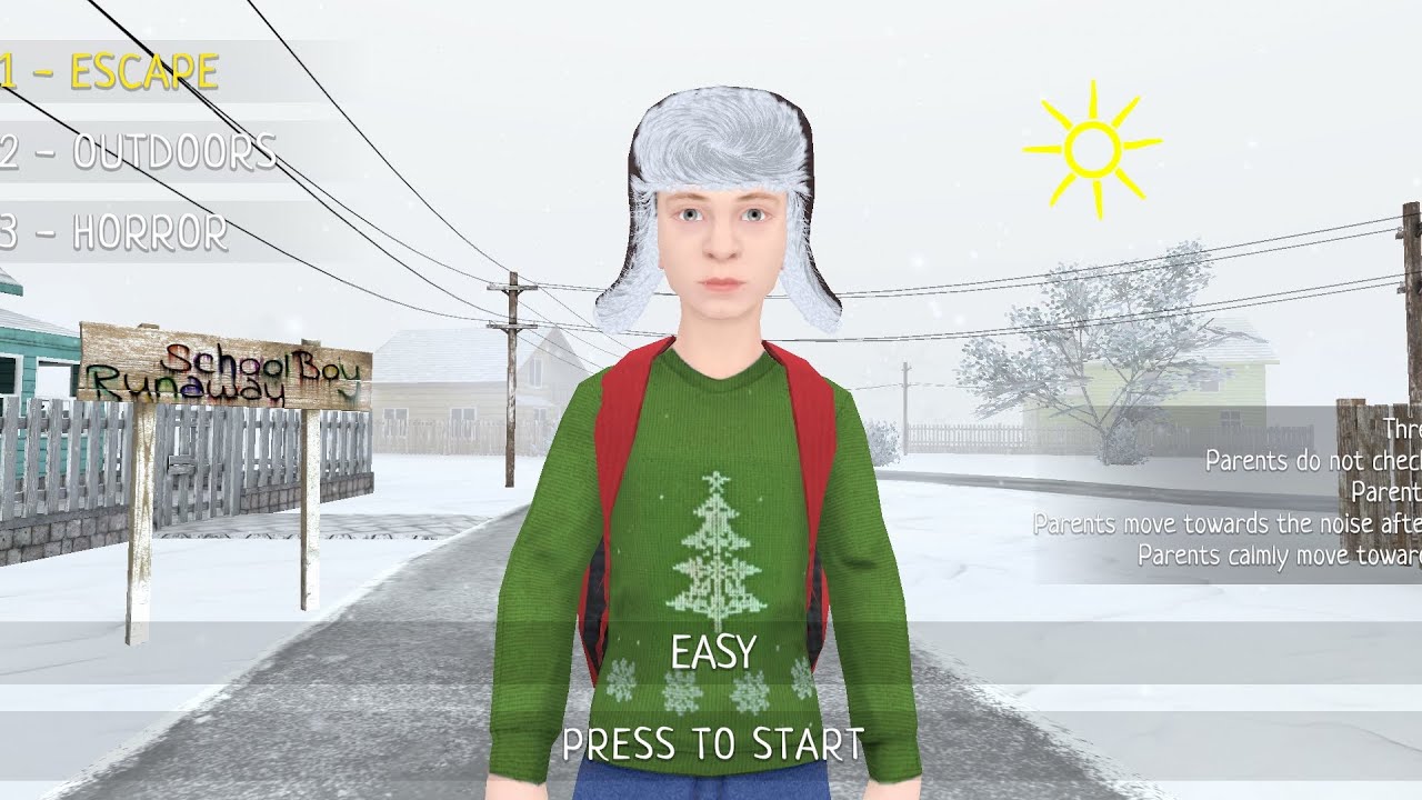 Schoolboy Runaway Stealth Christmas Mode Gameplay Rooftop Escape 
