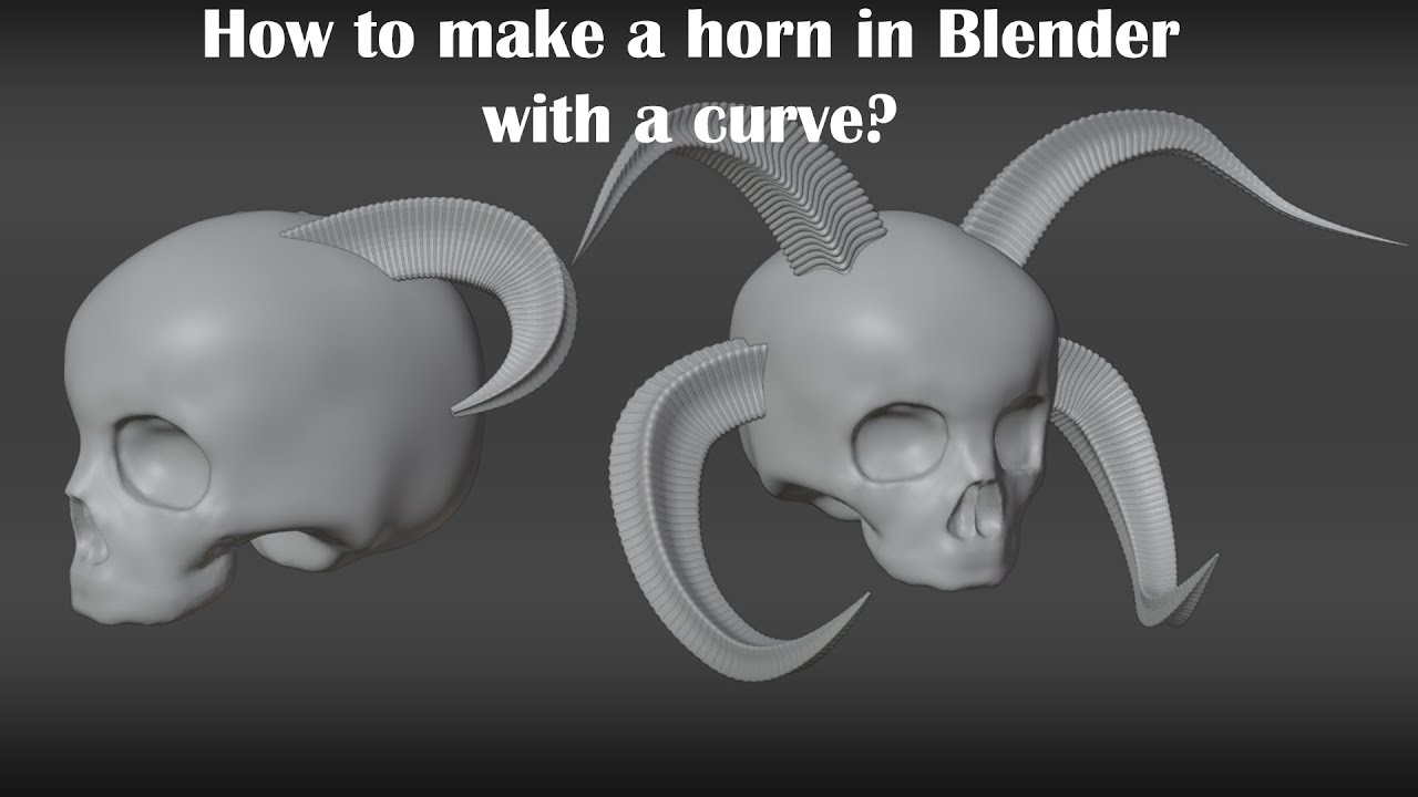 How to make a horns in Blender with a curve? / Как сделать рога в Blender с помощью кривой?