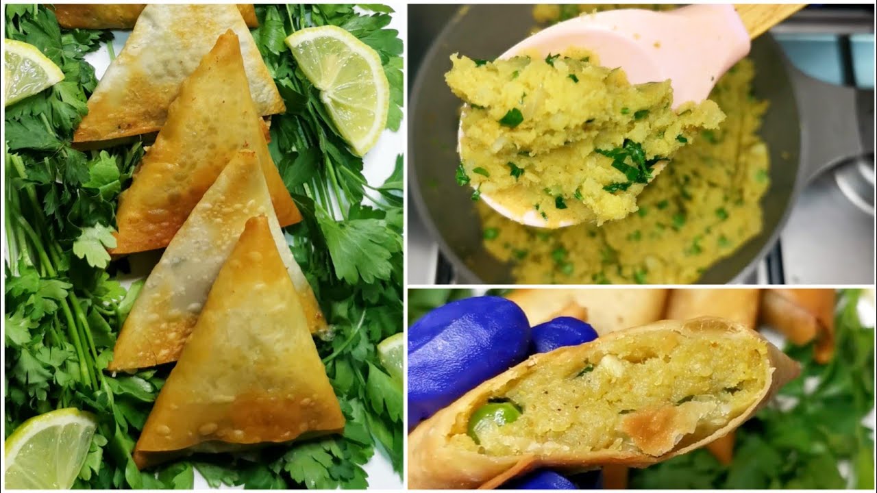 سمبوسة البطاطس 😋👌 potato samosa #recipe #viral #samosa