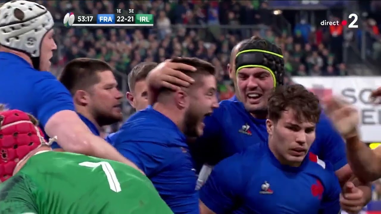 FRANCE V IRLANDE : L'essai en puissance de Cyril Baille qui lib&egrave;re le Stade De France