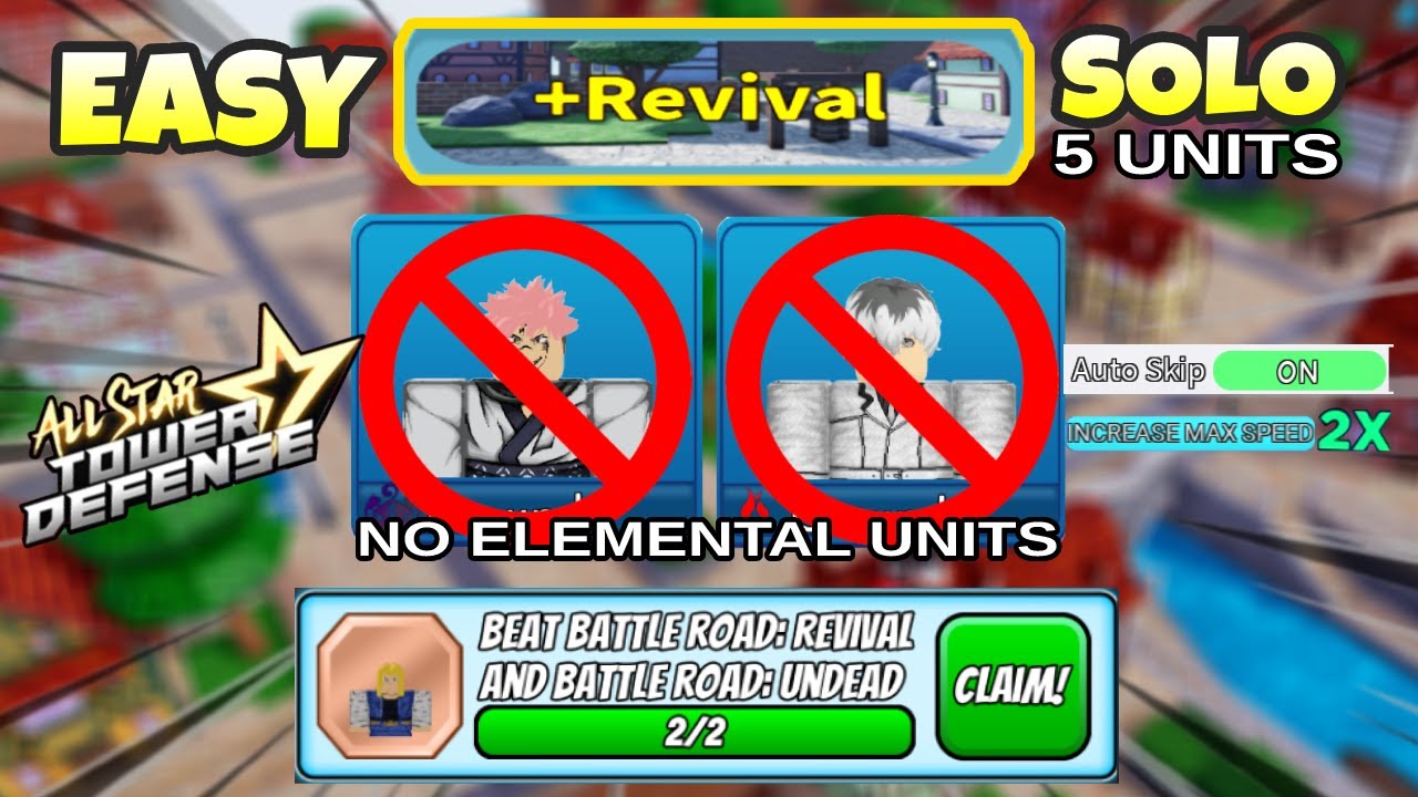 NERFED Revival Raid (No Elemental Unit) 5 Units Solo Gameplay All Star Tower Defense World 2 Roblox
