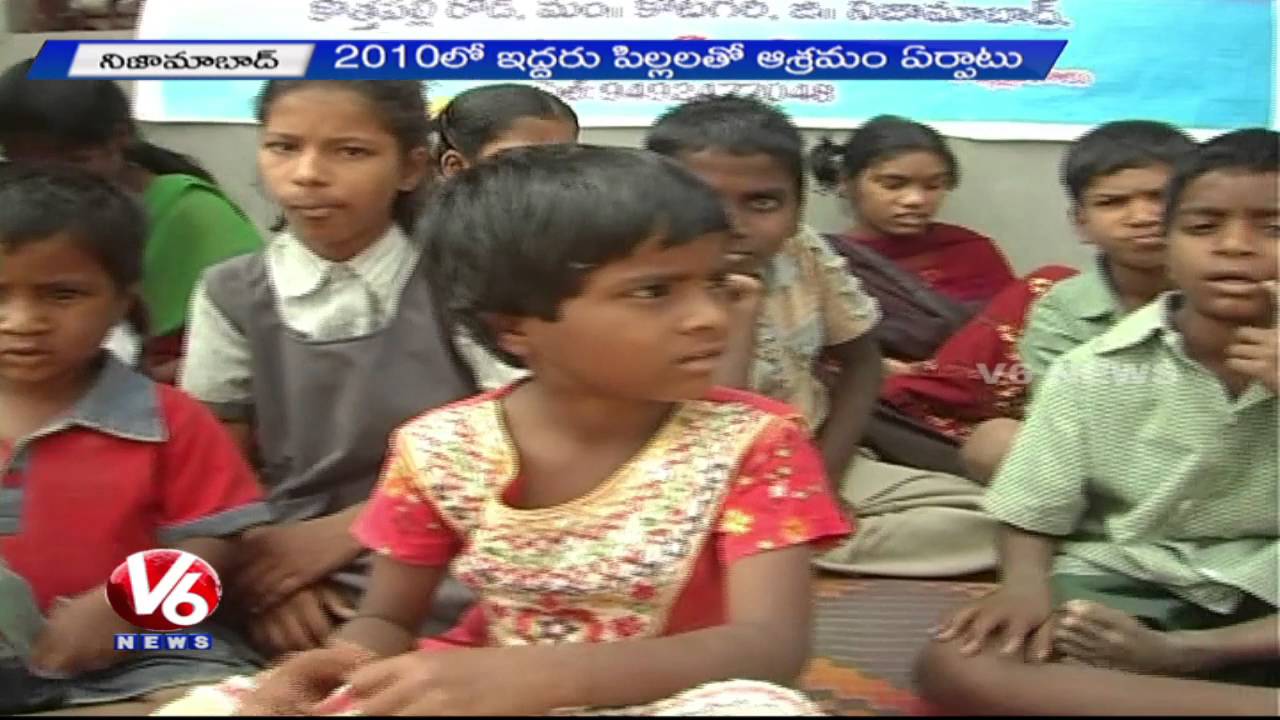 Disabled Woman Helps Homeless Children In Nizamabad District | Orphanage  | V6 News