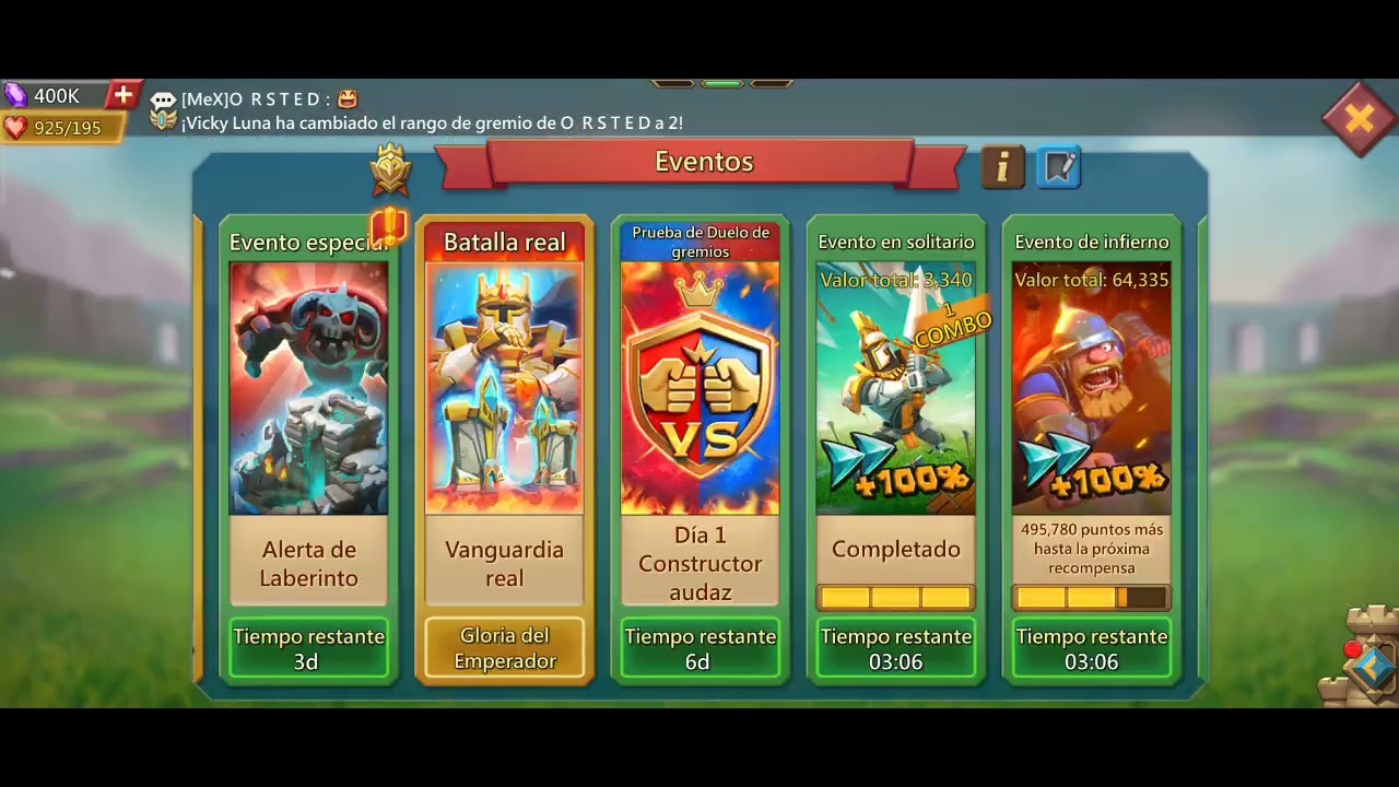 Nuevo evento Duelo de gremios