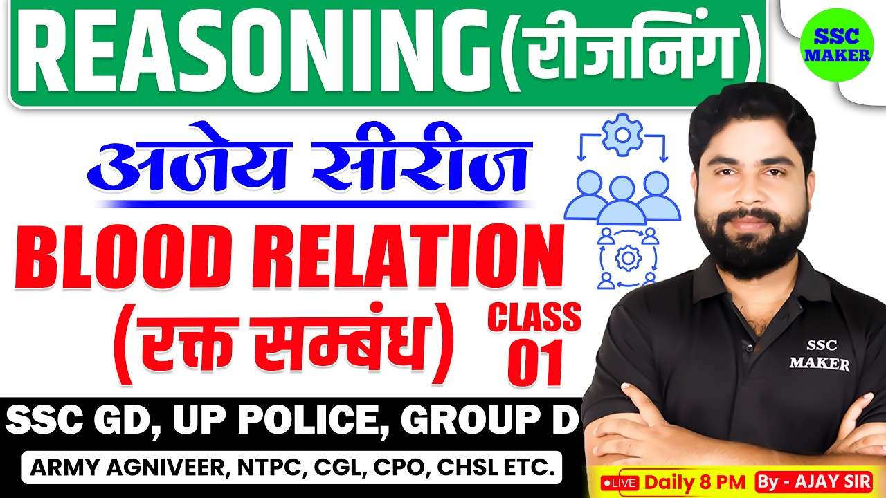 Reasoning | Blood Relation Reasoning tricks in Hindi For SSC GD, UPP, Group D, By Ajay Sir