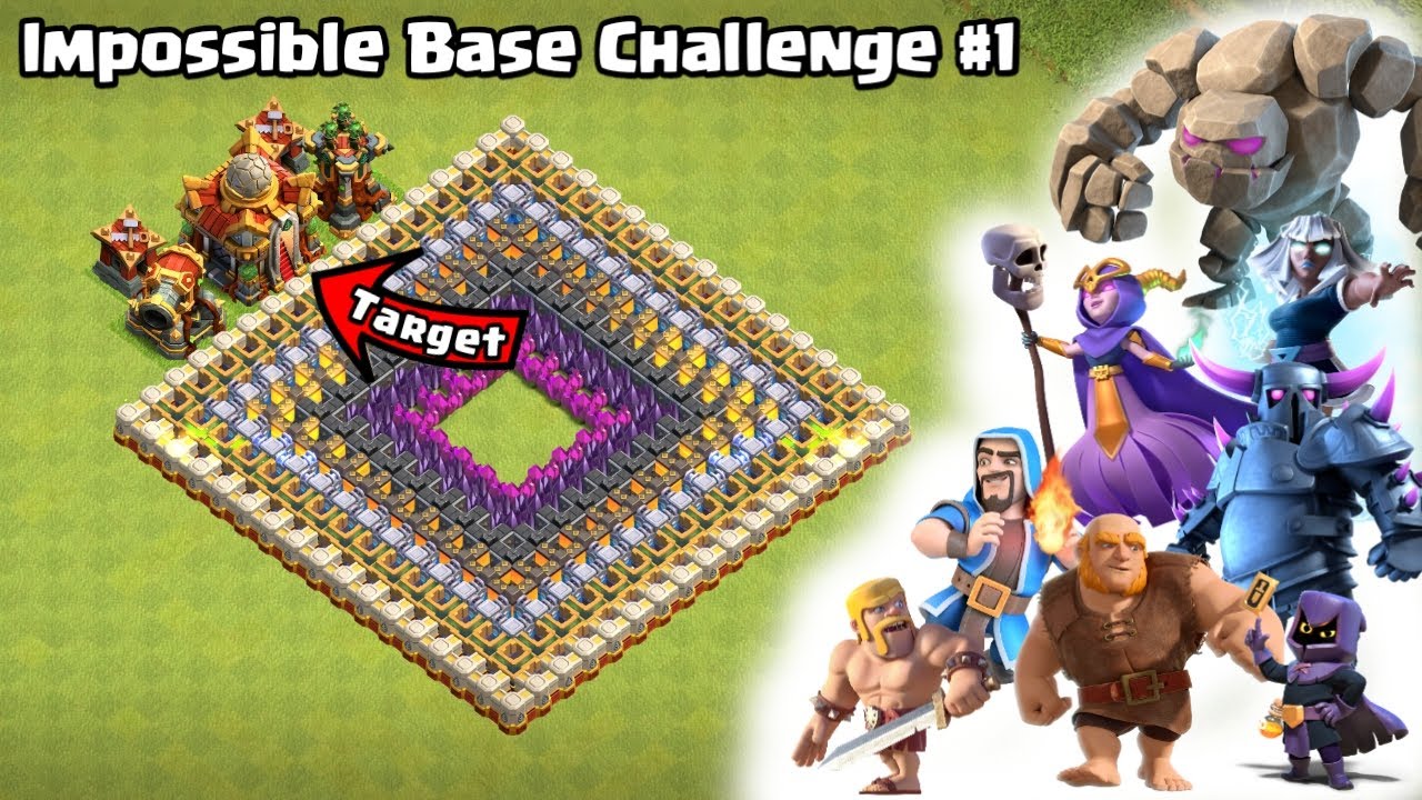 Impossible Base Formation  Challenge #1! - Clash of Clans