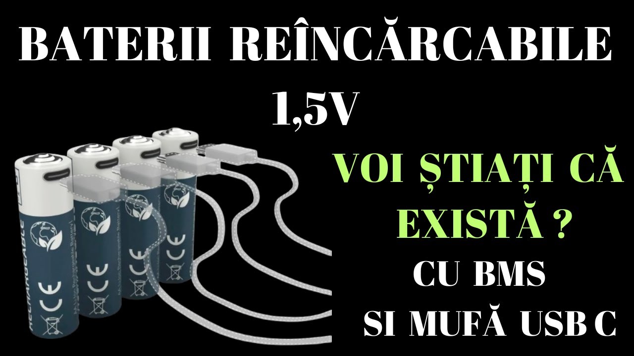 SENZAȚIE-Baterii 1,5V RE&Icirc;NCĂRCABILE prin mufă USB C