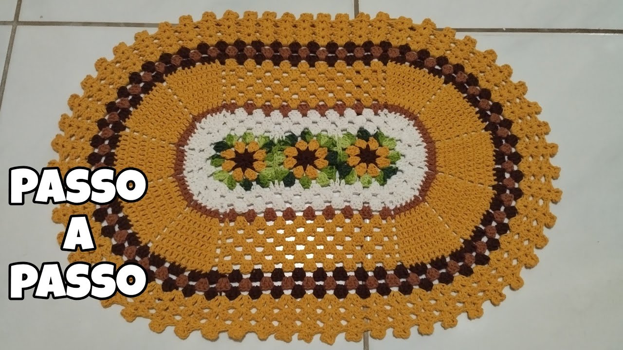 VIDEO AULA DESTRO - TAPETE AMANDA DE CROCHÊ #auladecrochê #passoapasso