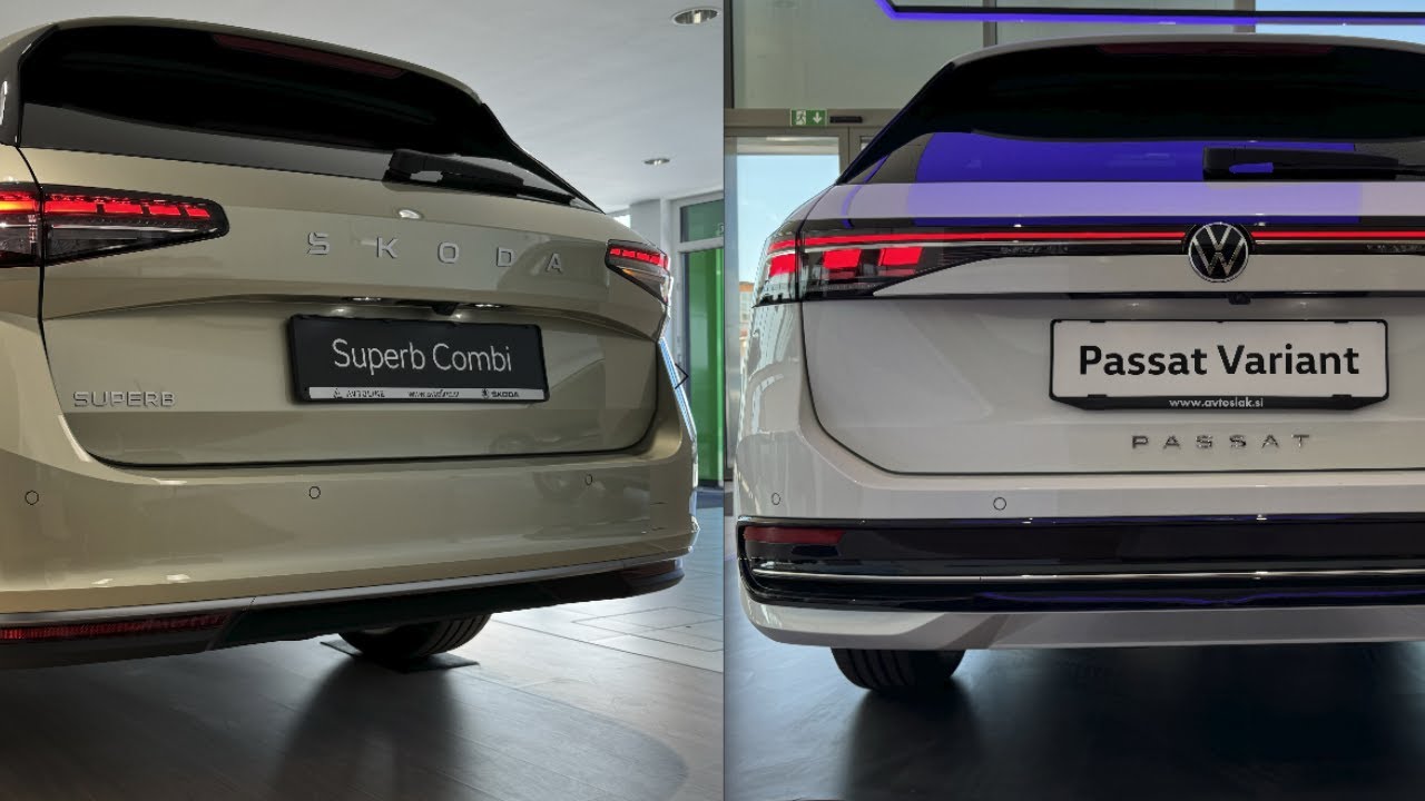 NEW Volkswagen PASSAT Variant 2024 vs NEW Skoda SUPERB Combi 2024 - Exterior & Trunk comparison
