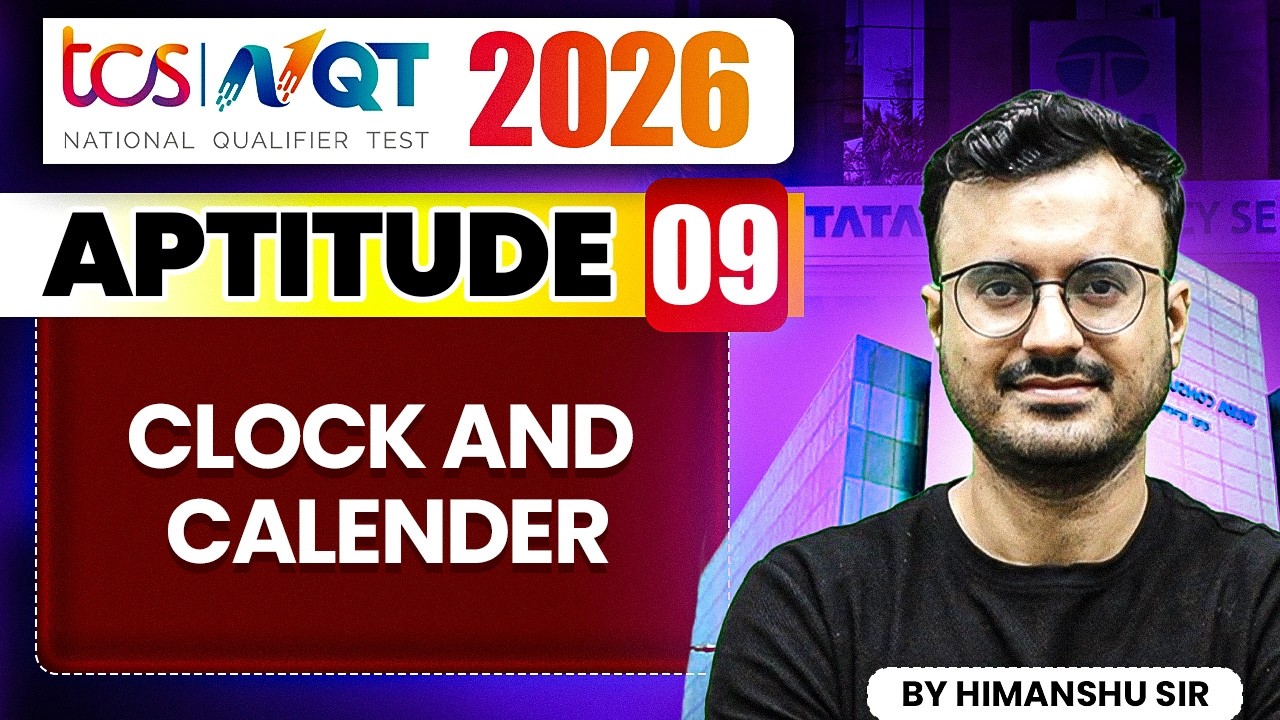 TCS NQT 2026 | Aptitude 09 | Clock and Calendar | TCS NQT Preparation