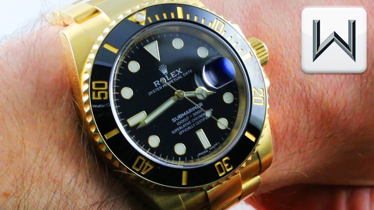 Rolex Submariner, Full Yellow Gold, Cerachrom Bezel 116618LN  Luxury Watch Review