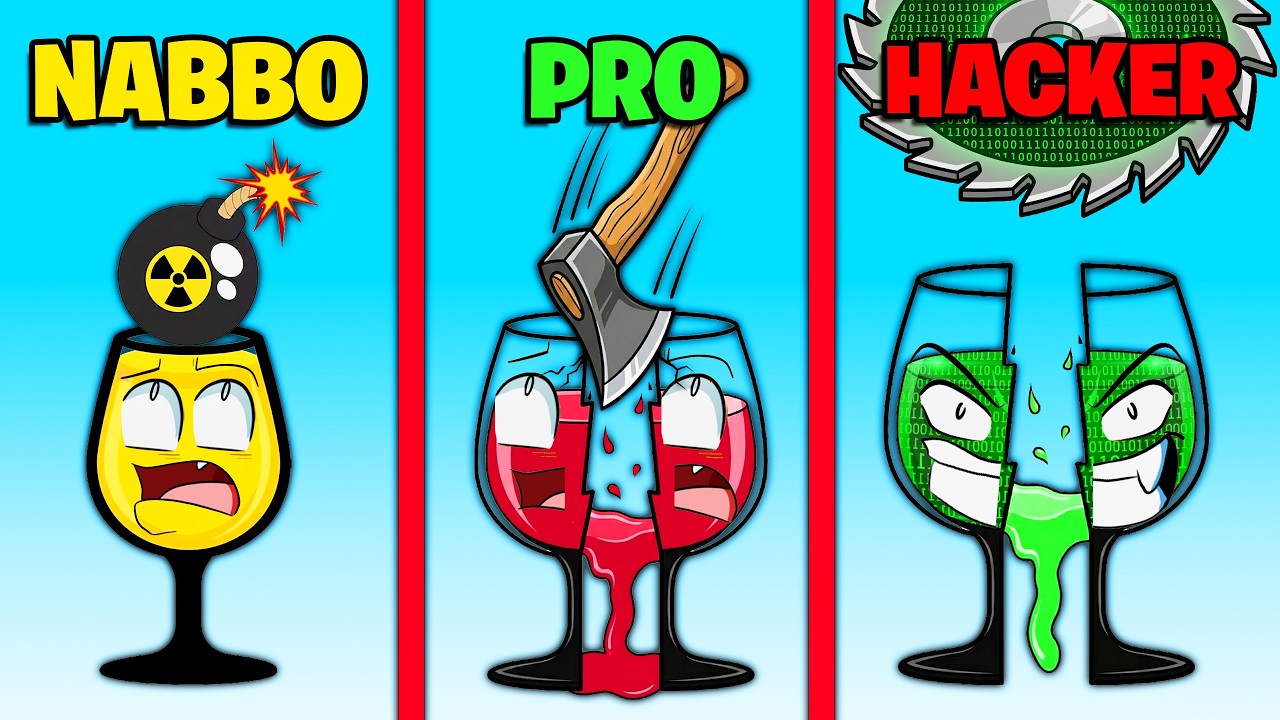 ROMPI IL BICCHIERE NOOB VS PRO VS HACKER! VERSA TUTTO IL LIQUIDO PER VINCERE!
