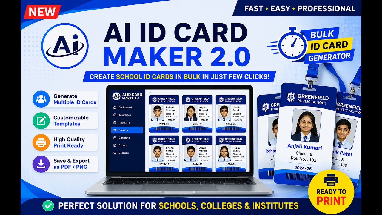 AI ID Card Maker 2.0 &ndash; Create School ID Cards in Bulk &ndash; school id card bulk print  software