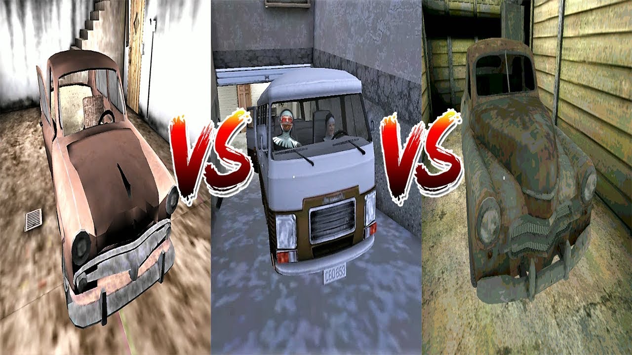 Granny's Car vs Evil Nun's Car vs Head Horse's Car || Escape Battle || Horror Game - 그래니vs이블넌vs말머리괴물