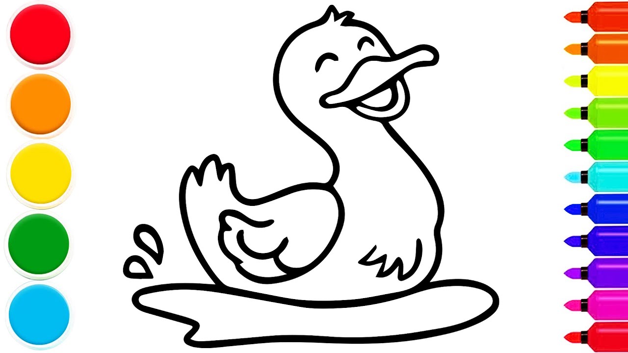 How to draw a cute colorful duck | Easy step by step Tutorial