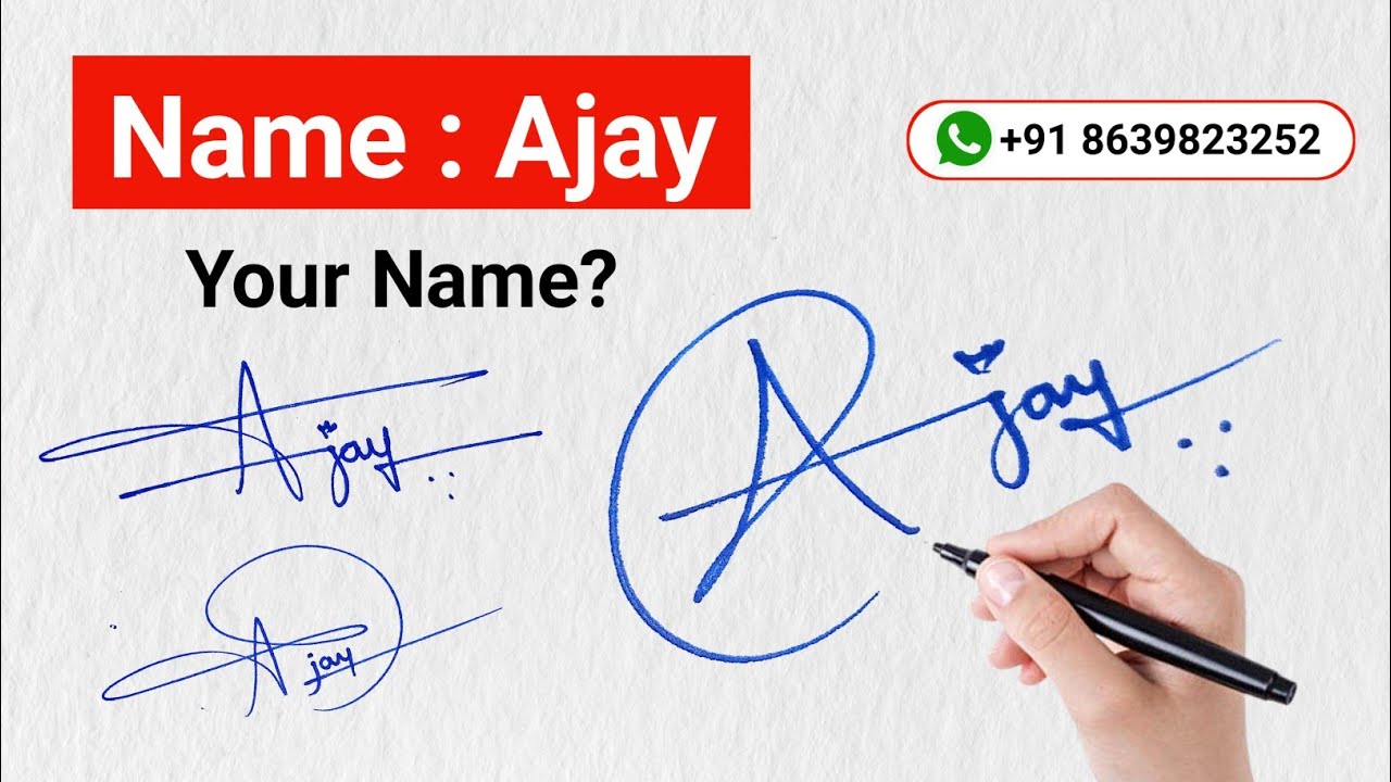 ✅ A Signature Styles | A Signature Ideas | Tutorial | Ajay Name Signatures | Ajay Signature Style